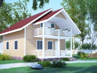 Каркасный дом 7х9 | Полутороэтажные деревянные дома и коттеджи с балконом