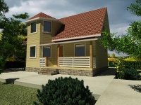 Каркасный дом 7х9 | Одноэтажные с мансардой деревянные садовые домики с террасой