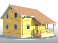 Каркасный дом 8х9 | Полутороэтажные каркасные дома с террасой