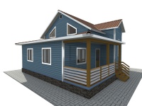 Каркасный дом 7х10 | Полутороэтажные деревянные дома с террасой
