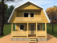 Дом из бруса 6х8 | Деревянные дачные дома с террасой 6х8