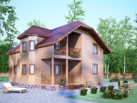 Каркасный дом 8х10 | Полутороэтажные деревянные дома и коттеджи с балконом