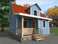 Каркасный дом 6х8 | Одноэтажные с мансардой деревянные садовые домики 6х8