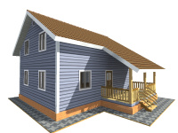 Каркасный дом 7х9 | Деревянные дачные дома с террасой