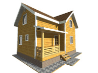 Каркасный дом 6х8 | Полутороэтажные деревянные дома с террасой