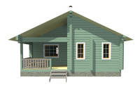 Дом из бруса 8,5х9,6 | Одноэтажные деревянные дачные дома с террасой