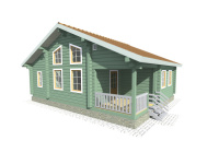Дом из бруса 8х10 | Одноэтажные деревянные дачные дома с террасой