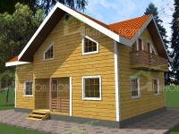Дом из бруса 8х11 | Полутороэтажные деревянные дома с террасой